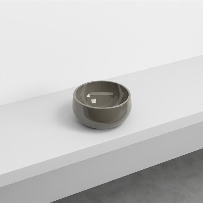 Mini waskom Ø 30 x 14,5cm glans grijs Rond