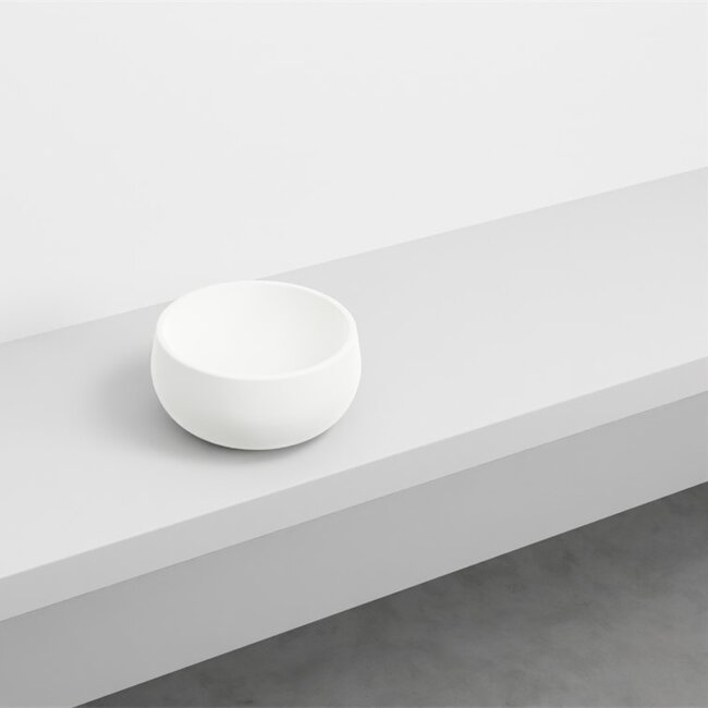 Mini waskom Ø 30 x 14,5cm mat wit