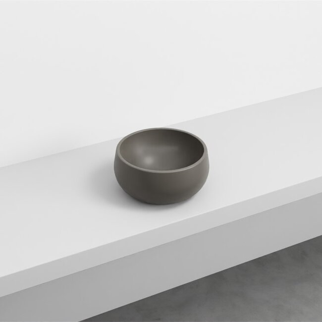 Mini waskom Ø 30 x 14,5cm mat bruin