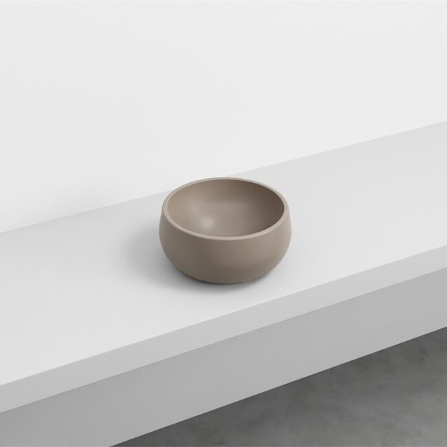 Mini waskom Ø 30 x 14,5cm mat licht bruin