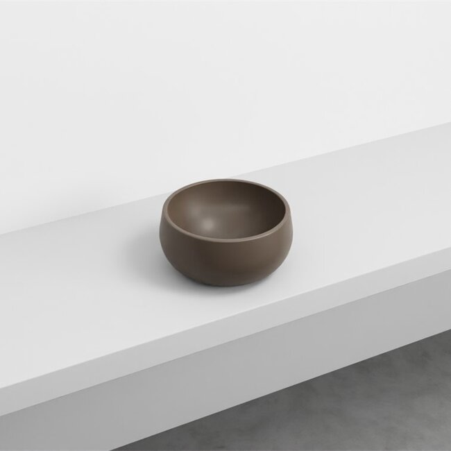 Mini waskom Ø 30 x 14,5cm mat cacao bruin