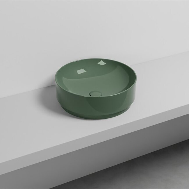 Waskom rond ø 45 x 15 cm - Hoogglans army groen