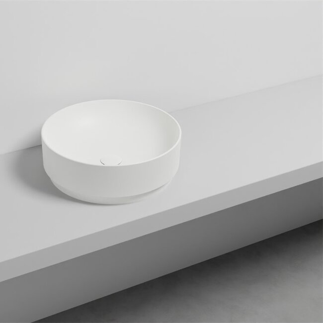 Waskom rond ø 45 x 15 cm - mat wit