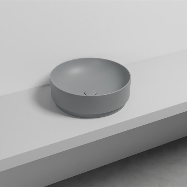 Waskom rond ø 45 x 15 cm - mat grijs