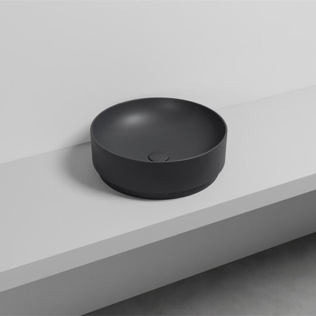 Waskom rond ø 45 x 15 cm - mat zwart