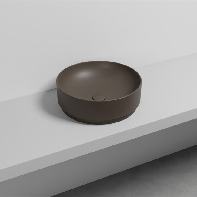 Waskom rond ø 45 x 15 cm - mat kakao bruin
