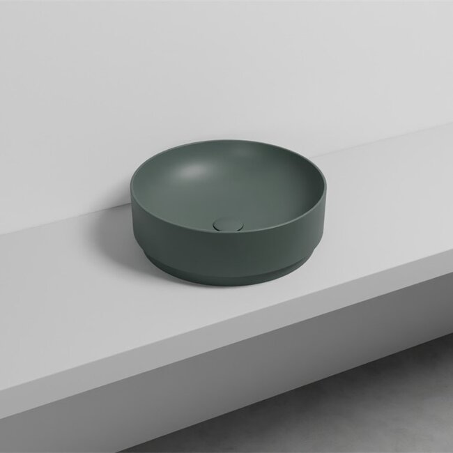 Waskom rond ø 45 x 15 cm - mat groen