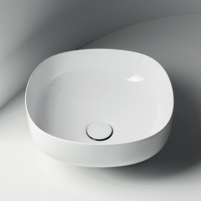 Waskom 45x18 cm Glans Wit – Ovaal - Design Opzetwaskom