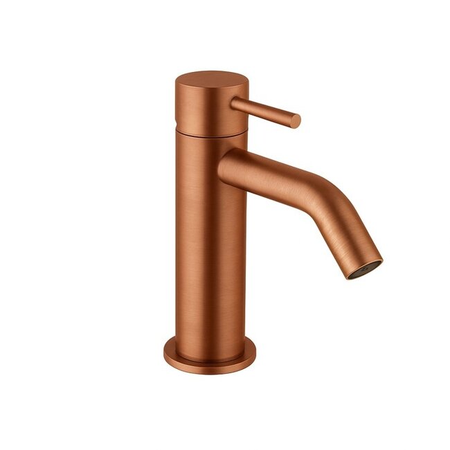 wastafelkraan koper -1 gats - Opbouw - 17 cm hoog - Geborsteld