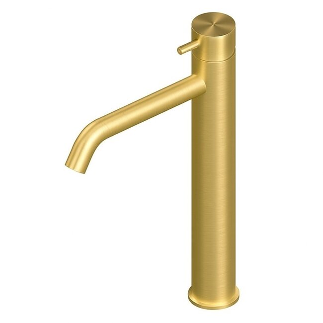 RVS 316 materiaal wastafelkraan -Opbouw - 31.5cm hoog  -Geborsteld messing goud