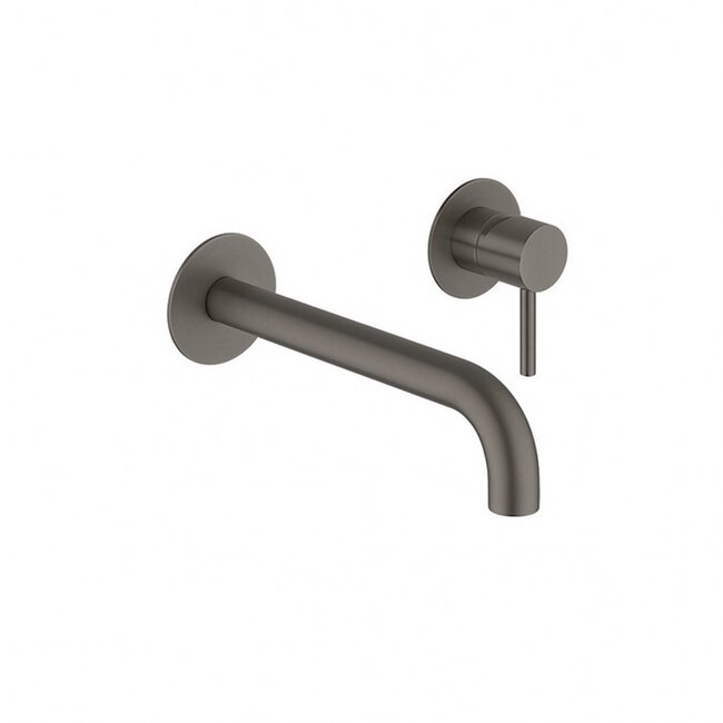 RVS 316 materiaal wastafelkraan -inbouw - 21 cm kraan uitloop -Gunmetal antraciet