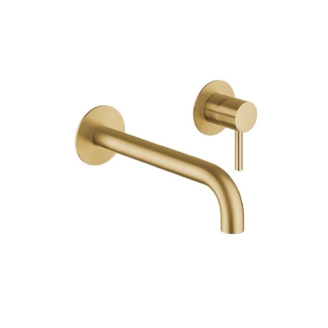 RVS 316 materiaal wastafelkraan -inbouw - 21 cm kraan uitloop -Messing goud