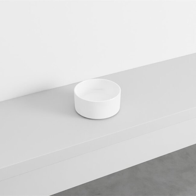 Mini waskom Ø 25 x 11,5cm glans wit - Rond -Compact