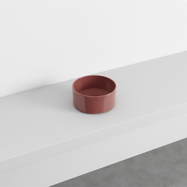 Mini waskom Ø 25 x 11,5cm glans rood - Rond