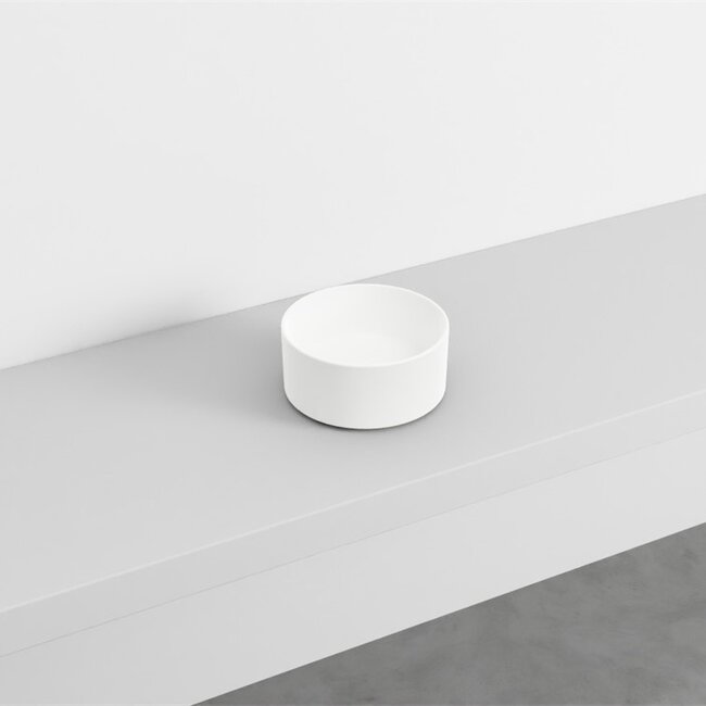 Kleine Waskom 25 cm - Mat Wit | Compact & Rond | Design Waskom | Keramiek