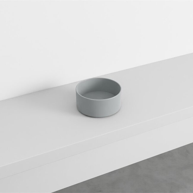 Kleine Waskom 25 cm - Mat grijs | Compact & Rond | Design Waskom | Keramiek