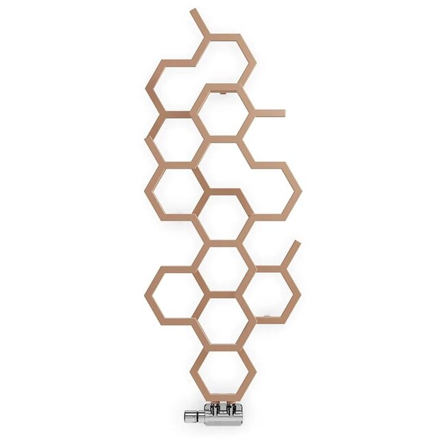 Terma  Hex design radiator 1220mm x 486mm vertical rose koper