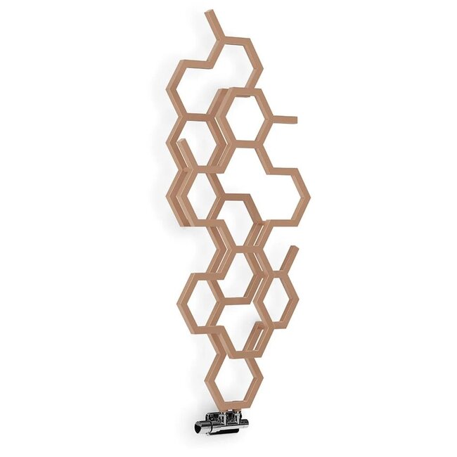 Terma  Hex design radiator 1220mm x 486mm vertical rose koper