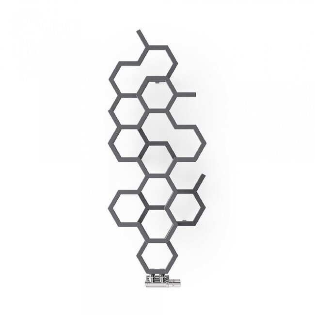 Terma  Hex design radiator 1220mm x 486mm vertical gunmetal antraciet