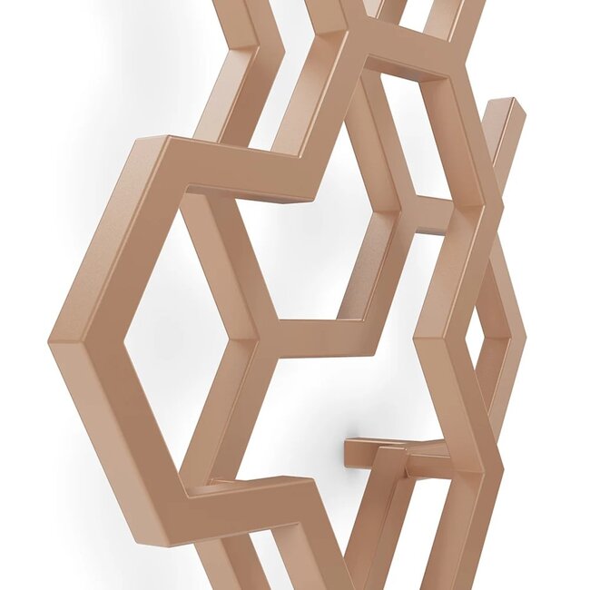 Hex Design Radiator 1700 x 573 mm - Verticaal - Rosé Koper - Moderne Wandradiator