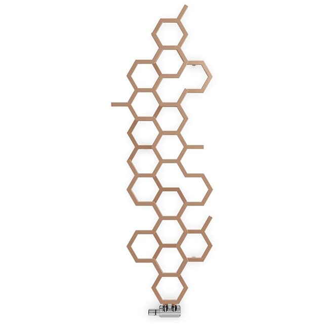 Terma  Hex Design Radiator 1700 x 573 mm - Verticaal - Rosé Koper - Moderne Wandradiator