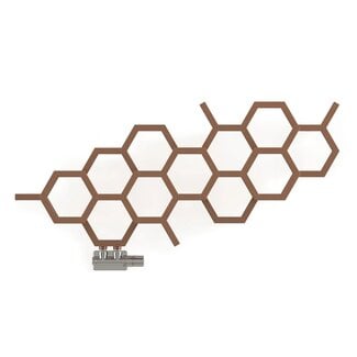 Hex radiator horizontaal rose koper