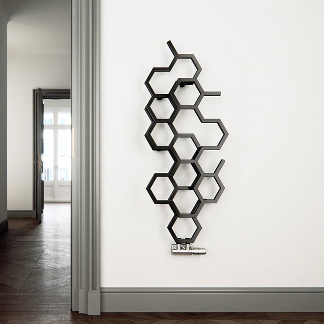 Terma  Hex design radiator 1220mm x 486mm vertical zwart