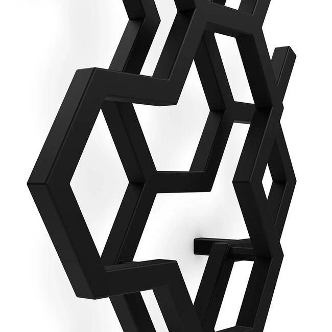 Hex design radiator 1220mm x 486mm vertical zwart