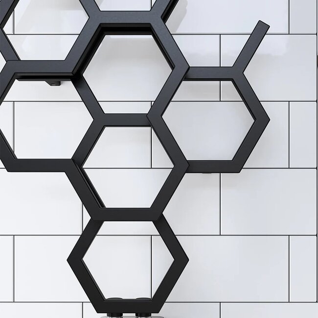 Terma  Hex design radiator 1220mm x 486mm vertical zwart