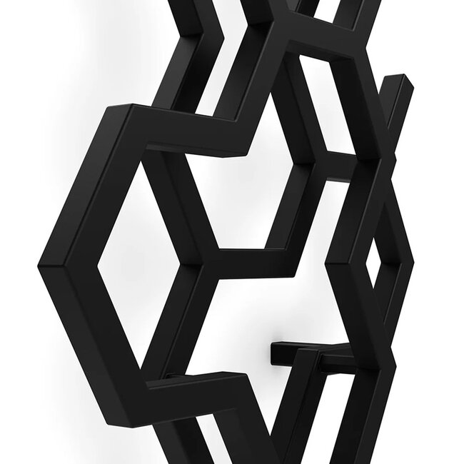 Hex Design Radiator 1700 x 573 mm - Verticaal - Zwart - Moderne Wandradiator