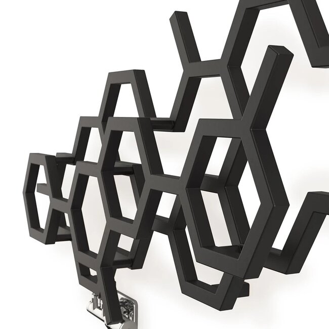 Terma  Hex Designradiator Horizontaal 502 x 1126 mm – Zwart – Enkel Paneel – Moderne Wandradiator