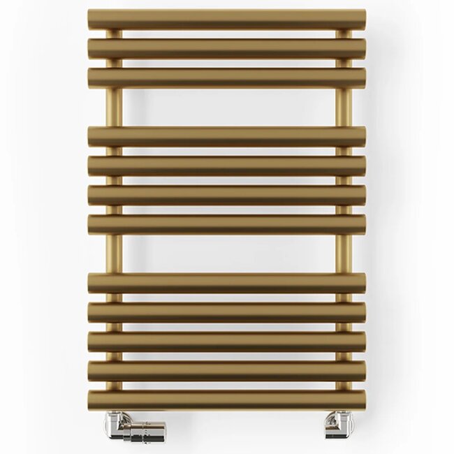 Terma  Rolo Handdoekradiator 520x755 mm Messing Goud met Radiatorkraan