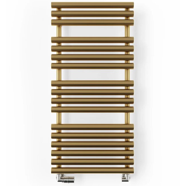 Terma  Rolo Handdoekradiator Rolo 520 x 1085 mm Messing Goud met Radiatorkraan
