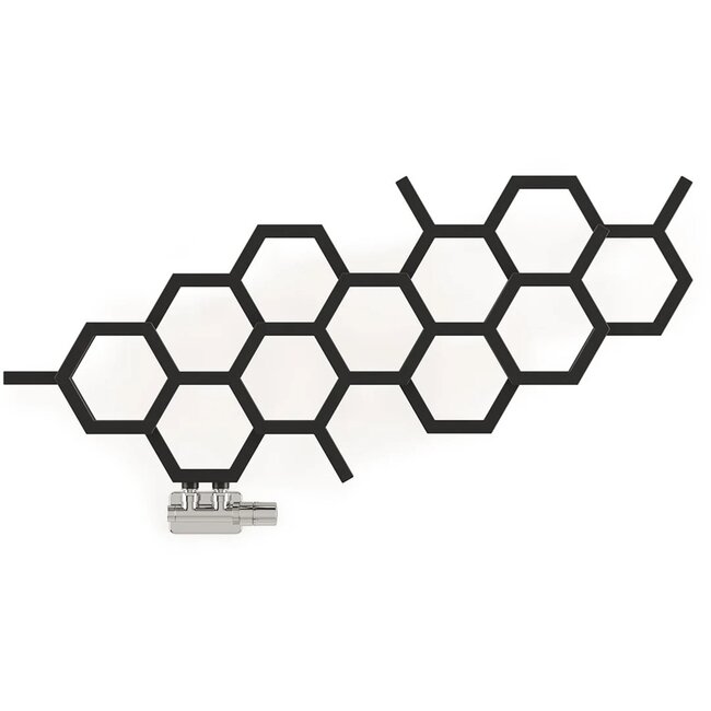 Terma  Hex Designradiator Horizontaal 502 x 1126 mm – Zwart – Enkel Paneel – Moderne Wandradiator