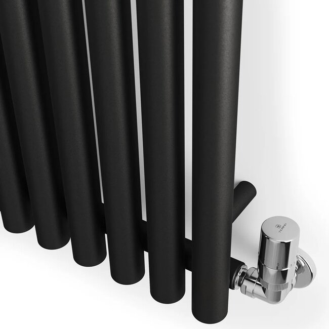 Rolo Room Handdoekradiator 590x1800 mm – Zwart | Design Radiator Badkamer