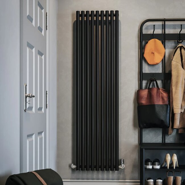 Rolo Room Handdoekradiator 480x1800 mm – Zwart | Design Radiator voor Badkamer of Toilet