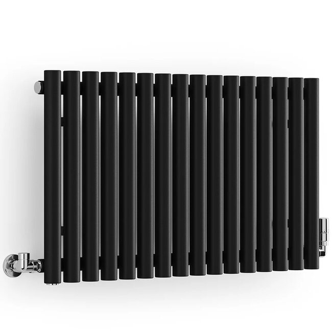 Terma  Rolo Room Zwart horizontaal radiator 500mm x 865mm met kraan