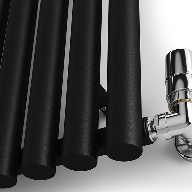 Rolo Room Zwart horizontaal radiator 500mm x 865mm met kraan