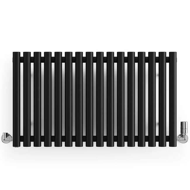 Rolo Room Zwart horizontaal radiator 500mm x 865mm met kraan