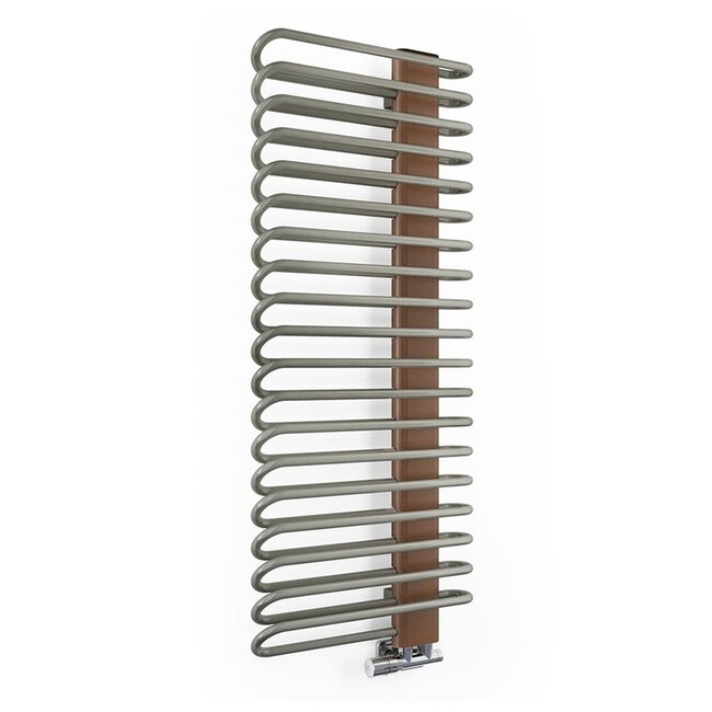 Terma  Designradiator Michelle – 120x50 cm, Luxe Nikkel & Koper, Inclusief Kraan