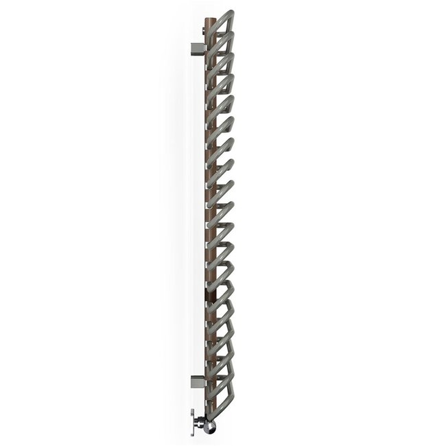 Designradiator Michelle – 1200x500 cm, Luxe Nikkel & Koper, Inclusief Kraan
