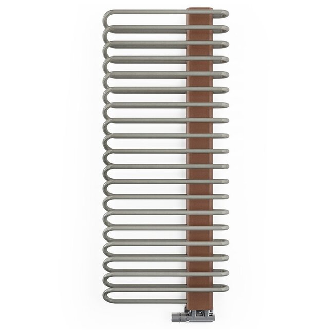 Designradiator Michelle – 1200x500 cm, Luxe Nikkel & Koper, Inclusief Kraan