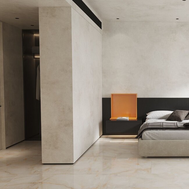 Sanitear Licht Emperador Marmerlook Tegel 60x120 cm – Grootformaat Vloer & Wand