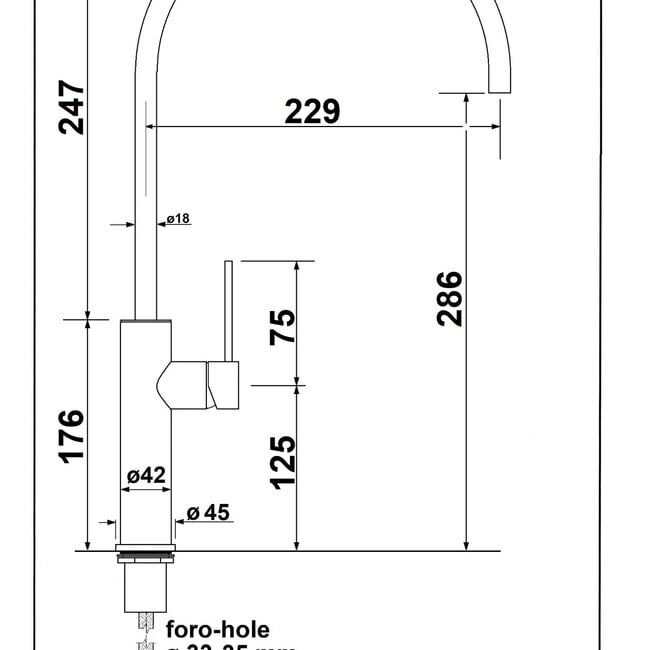 Rubinetterie Reitano  opzetkraan gunmetaal met Draaibare uitloop  | Hoge kwaliteit