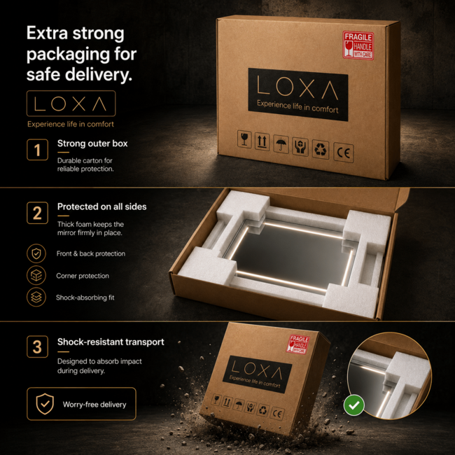 Loxa Ovale Badkamerspiegel Fiona 40x80 cm – LED & Spiegelverwarming