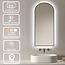 Loxa Badkamerspiegel 45x100 cm met Zwarte Lijst, LED Verlichting, Spiegelverwarming en Touchbediening