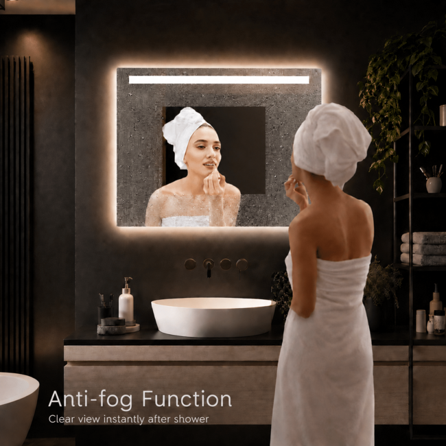 Loxa Ambi LED Badkamerspiegel 80x60 cm – Compact & Luxe