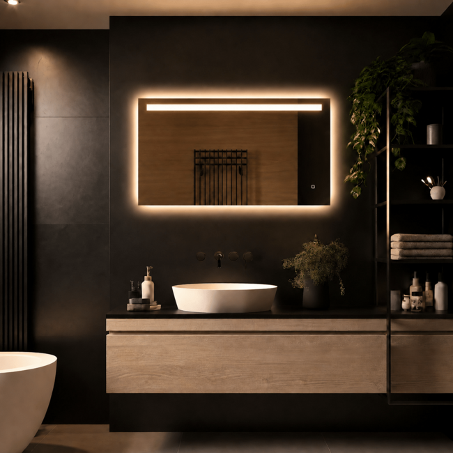 Loxa Ambi LED Badkamerspiegel 100x60 cm – Modern & Slim