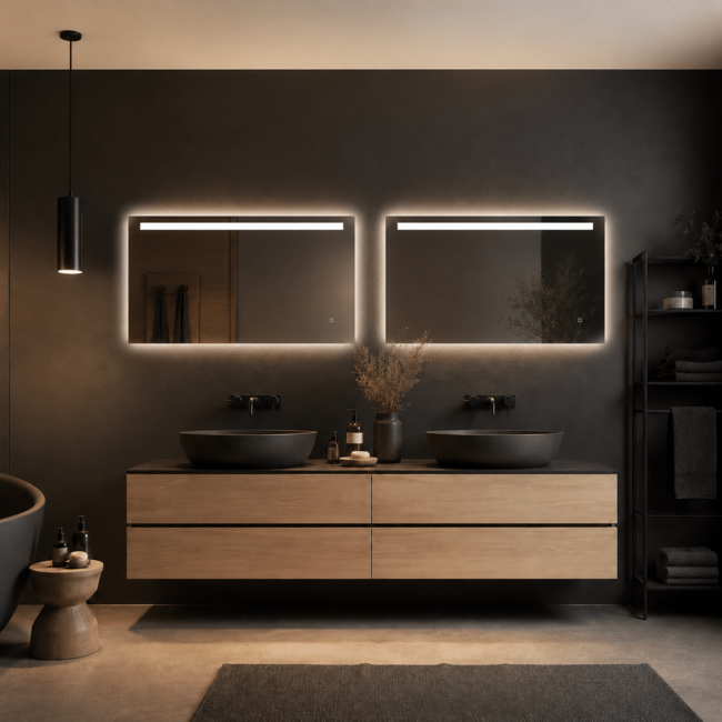 Loxa Ambi LED Badkamerspiegel 100x60 cm – Modern & Slim
