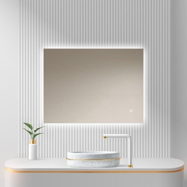 Loxa Led badkamerspiegel Livorno 80x60 cm met Spiegelverwarming